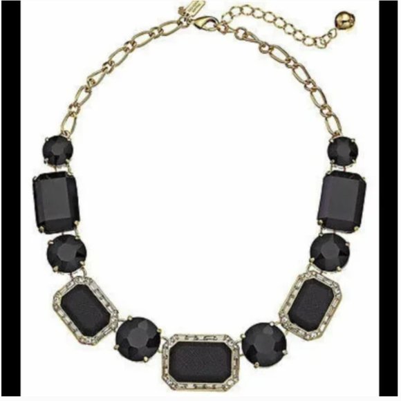 Kate Spade Jackpot Jewels black gold stone necklace nwot - Picture 1 of 13